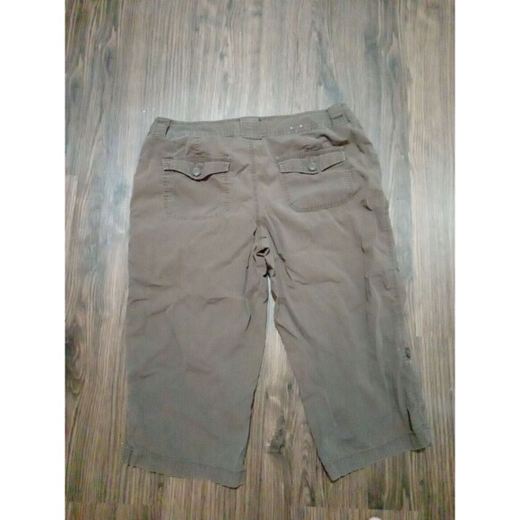 St Johns Bay Pants Womens Size 14 Petite Brown Stretch Capri Cropped - Picture 6 of 6